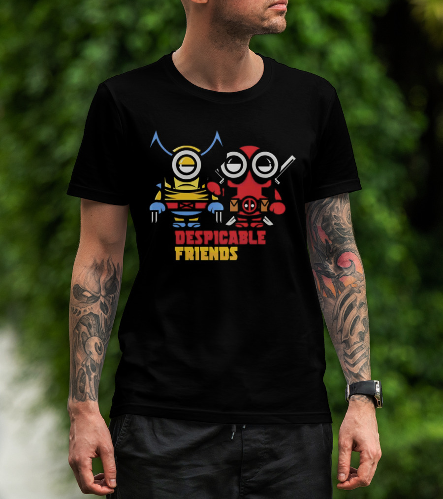 Despicable Friends Minions Wolverine And Deadpool T-Shirt