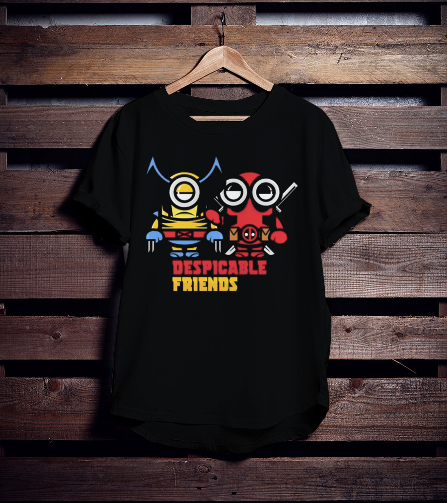 Despicable Friends Minions Wolverine And Deadpool T-Shirt