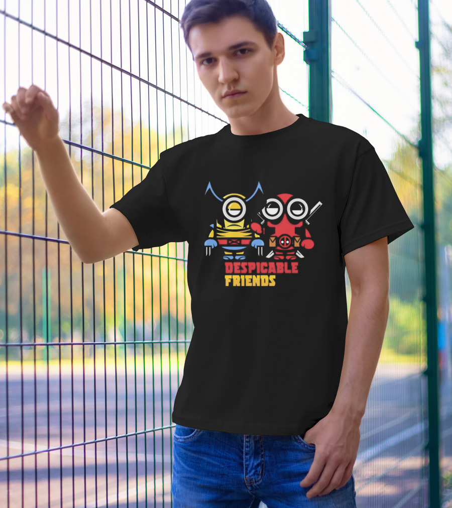 Despicable Friends Minions Wolverine And Deadpool T-Shirt