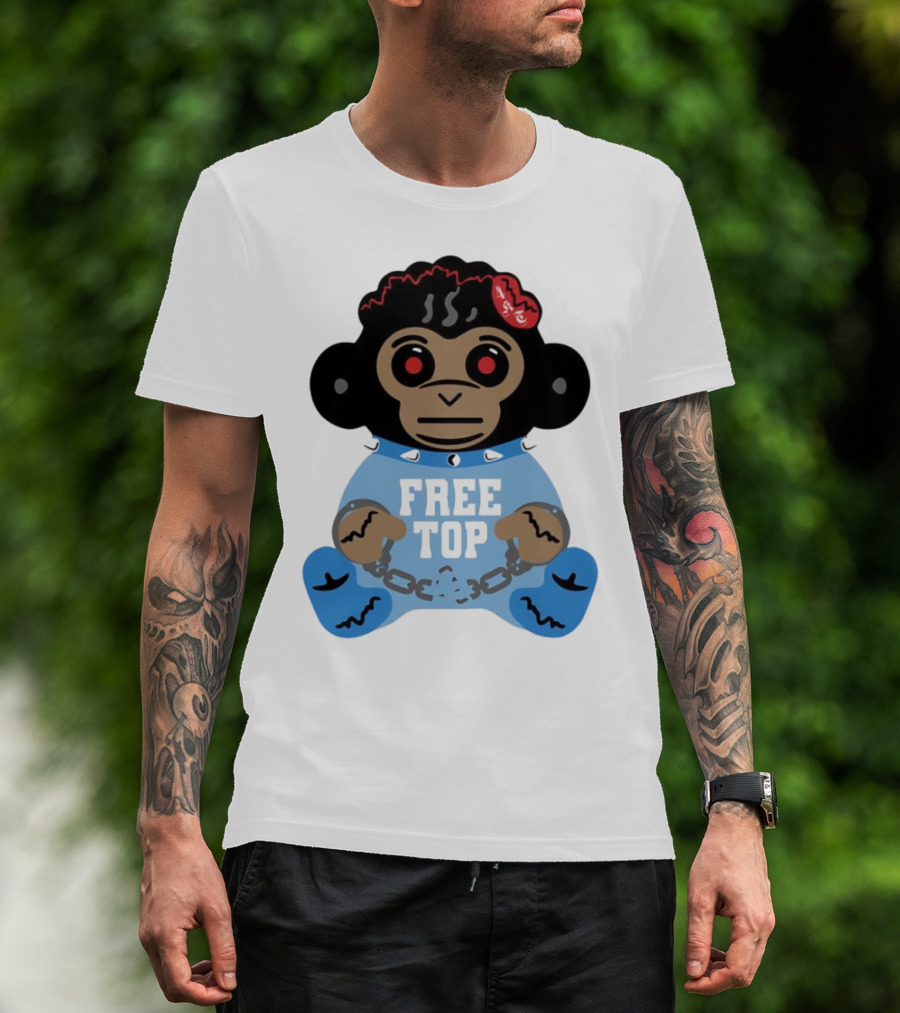 Never Broke Again Free Top Baby Monkey Character Chains T-Shirt