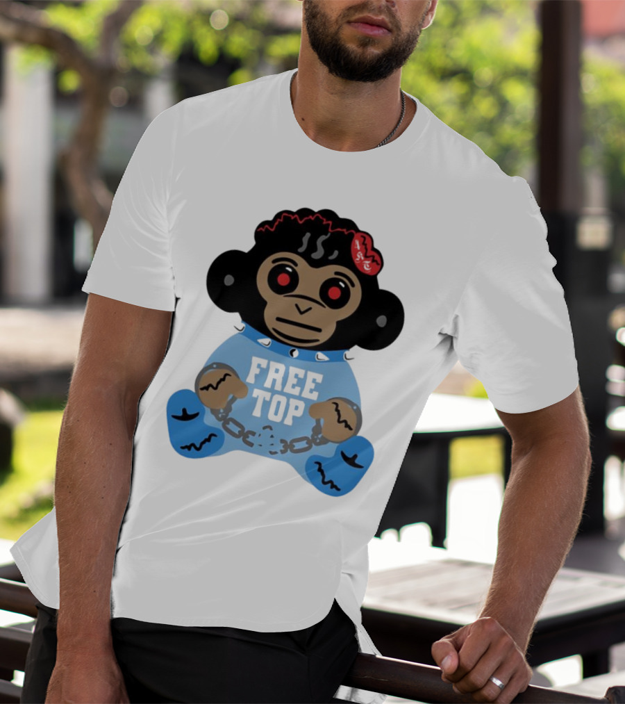 Never Broke Again Free Top Baby Monkey Character Chains T-Shirt