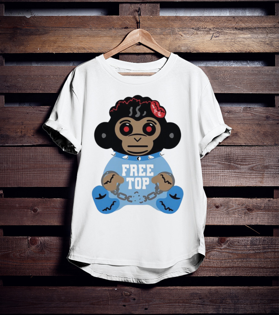 Never Broke Again Free Top Baby Monkey Character Chains T-Shirt
