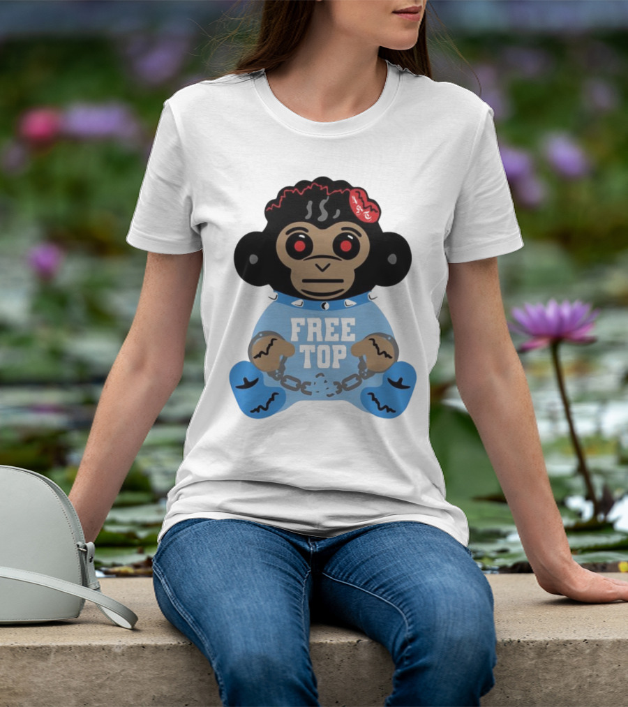 Never Broke Again Free Top Baby Monkey Character Chains T-Shirt