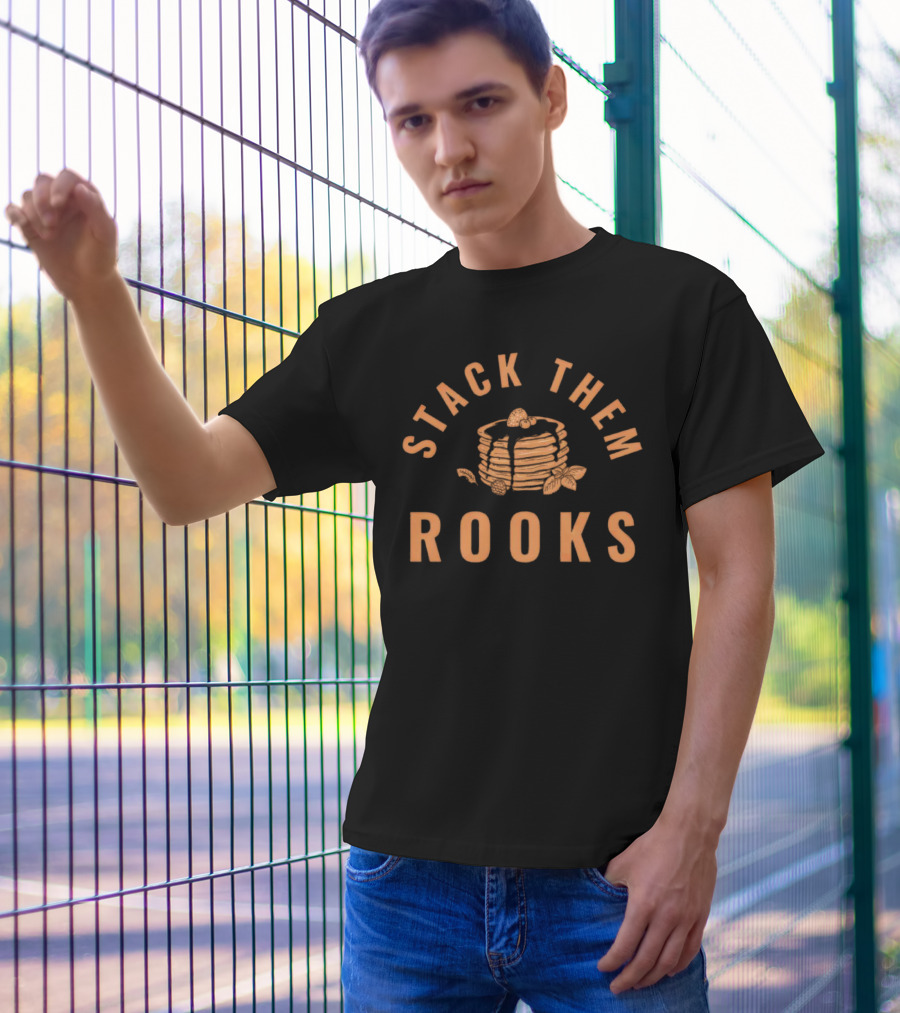 Stack Them Rooks Pancake Illustration With Syrup And Berries T-Shirt