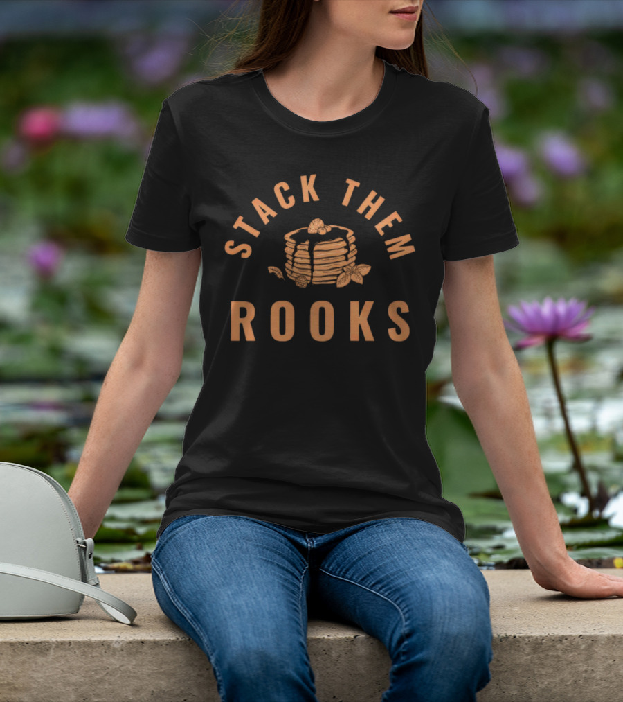 Stack Them Rooks Pancake Illustration With Syrup And Berries T-Shirt