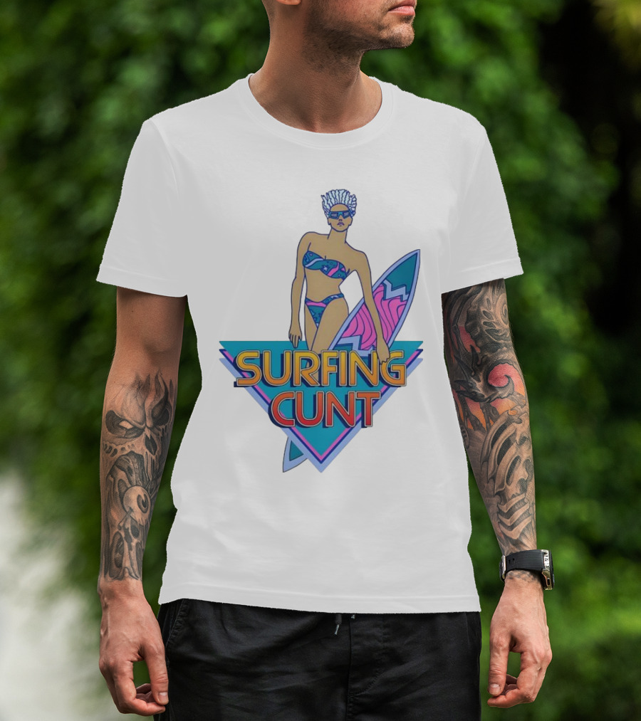 Surfing Cunt Retro Summer Vibes Surfer Girl Iconic T-Shirt