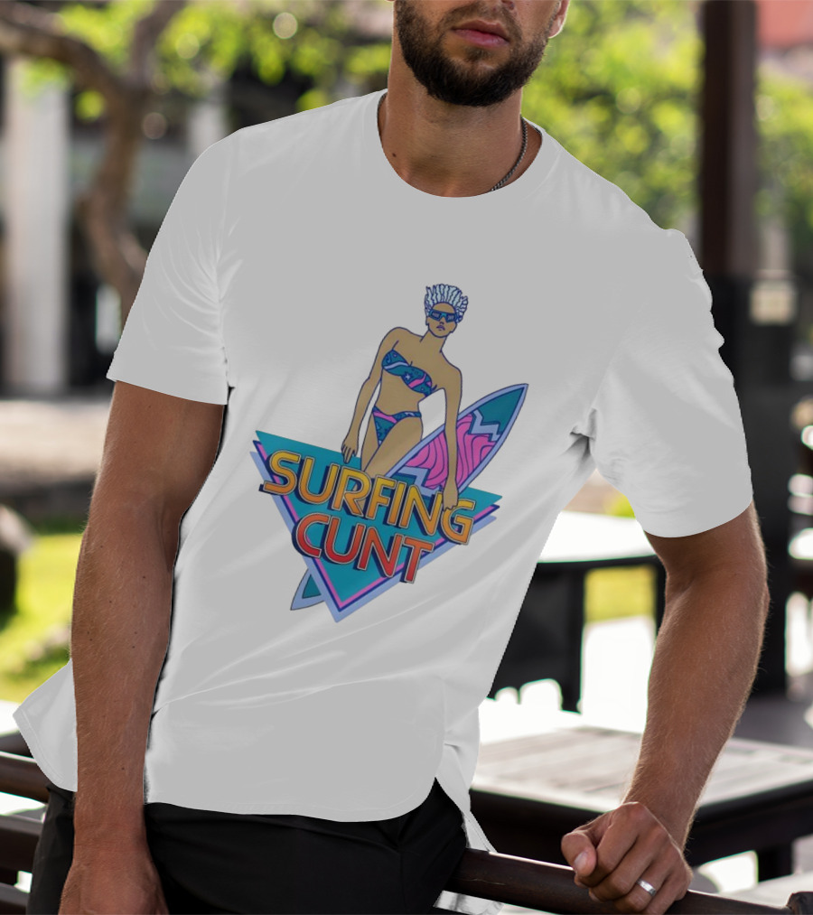 Surfing Cunt Retro Summer Vibes Surfer Girl Iconic T-Shirt