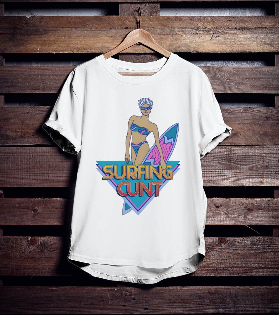 Surfing Cunt Retro Summer Vibes Surfer Girl Iconic T-Shirt