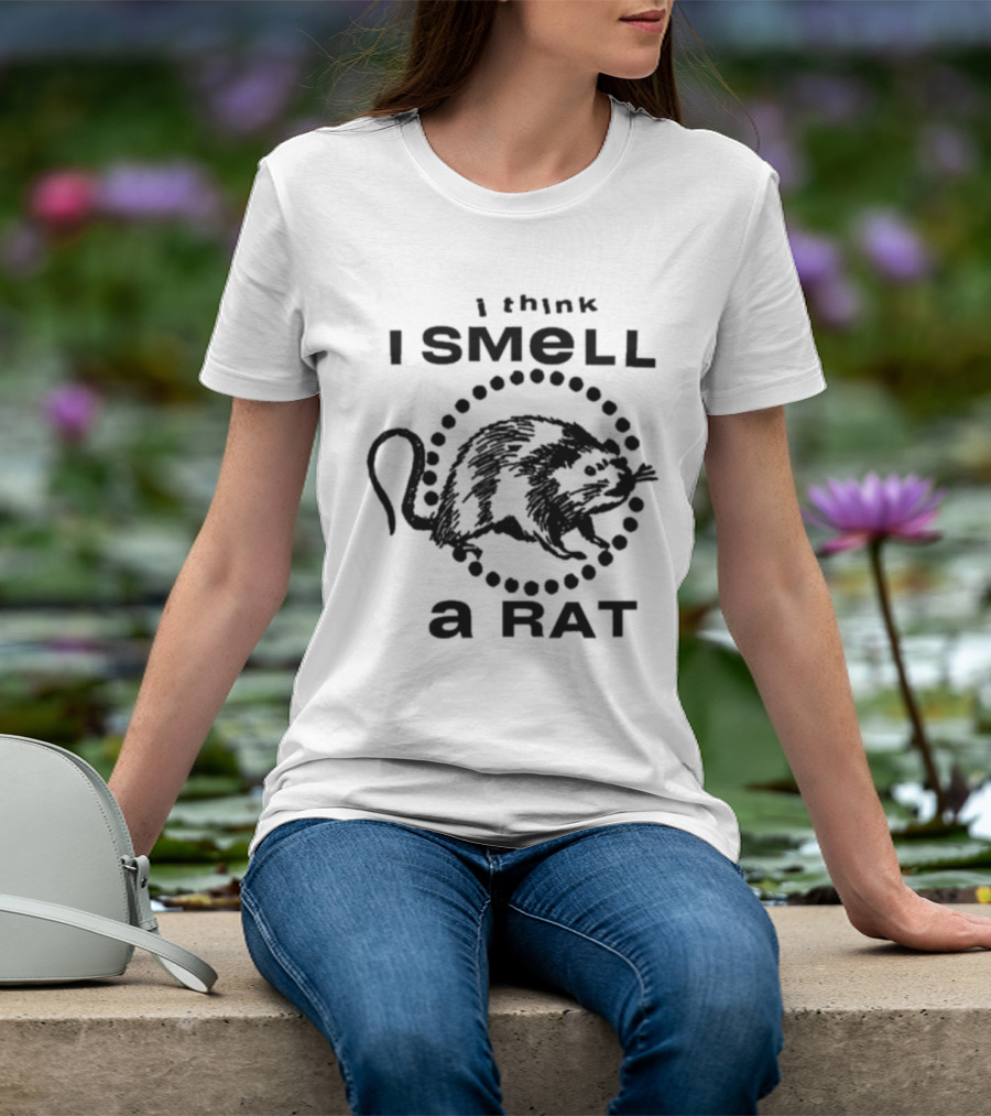 I Think I Smell A Rat Black Graphic Text With Rat T-Shirt