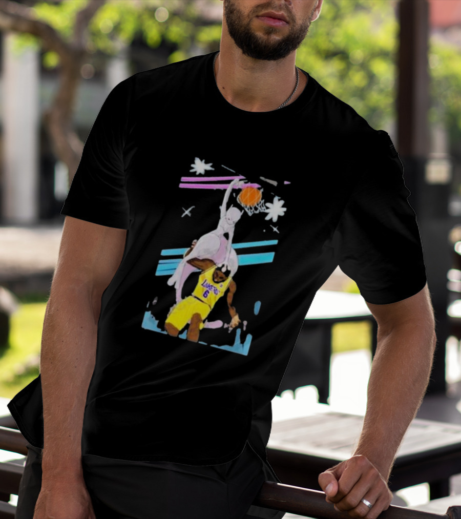 Mewtwo Dunking On Lakers Basketball Star Lebron James T-Shirt