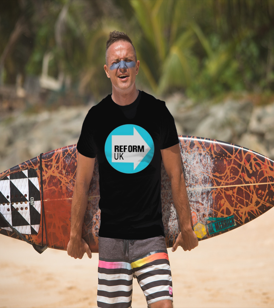 Reform UK Arrow Symbol Blue Circle T-Shirt