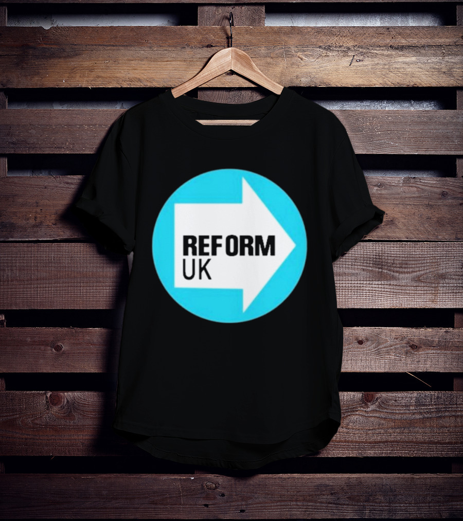 Reform UK Arrow Symbol Blue Circle T-Shirt