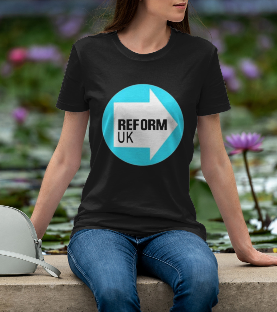 Reform UK Arrow Symbol Blue Circle T-Shirt