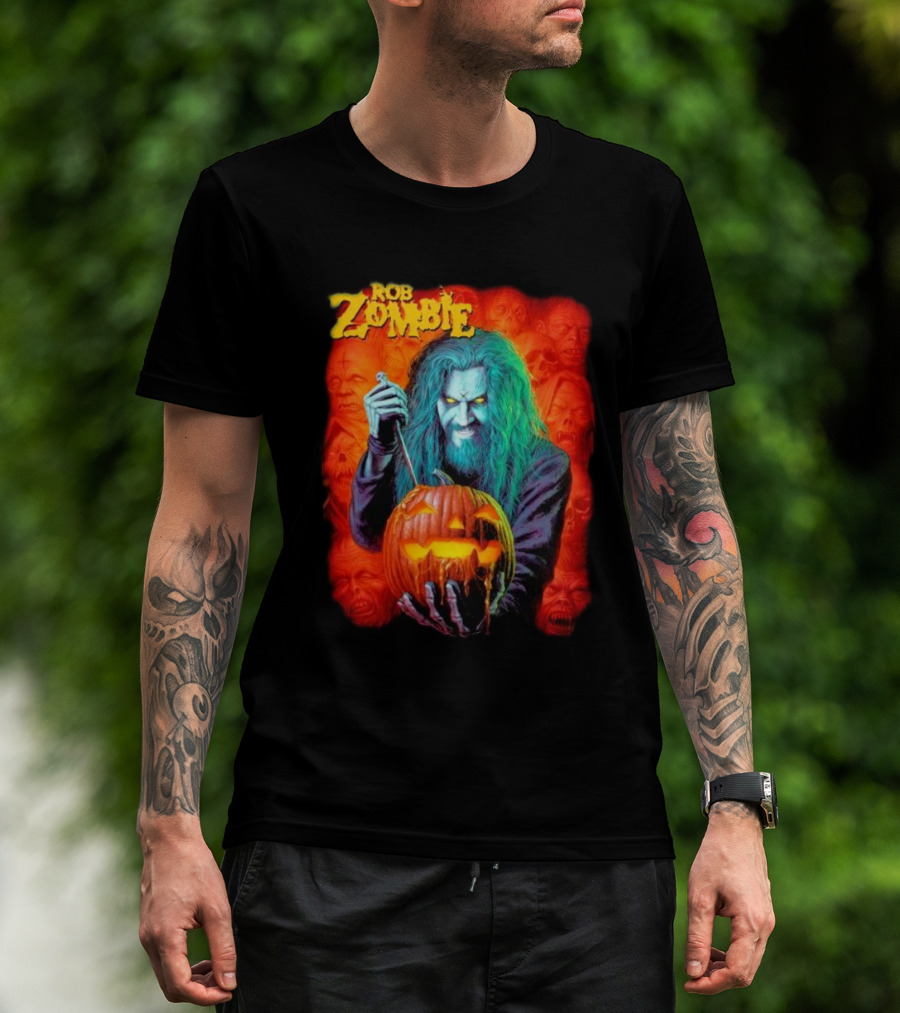 Rob Zombie Hellbilly Deluxe Halloween Pumpkin Horror T-Shirt