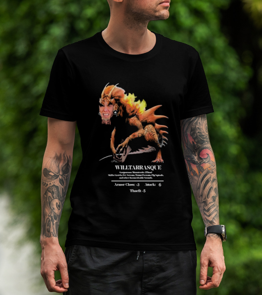 The Charismatic Voice Gorgonzilla Minutaursty Tarrasque Willtarrasque Armor Claws Attack ThroRk T-Shirt