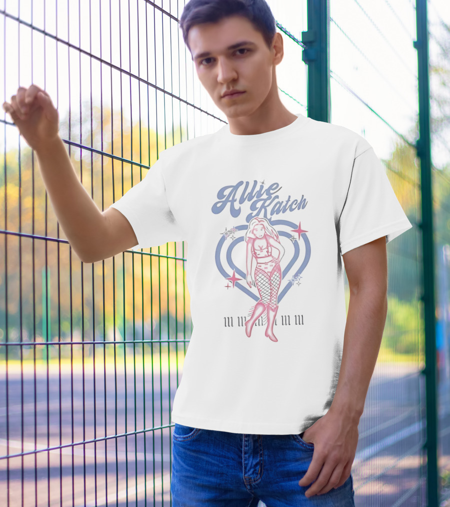 Allie Katch Wrestling Heart Silhouette With Star Accents T-Shirt
