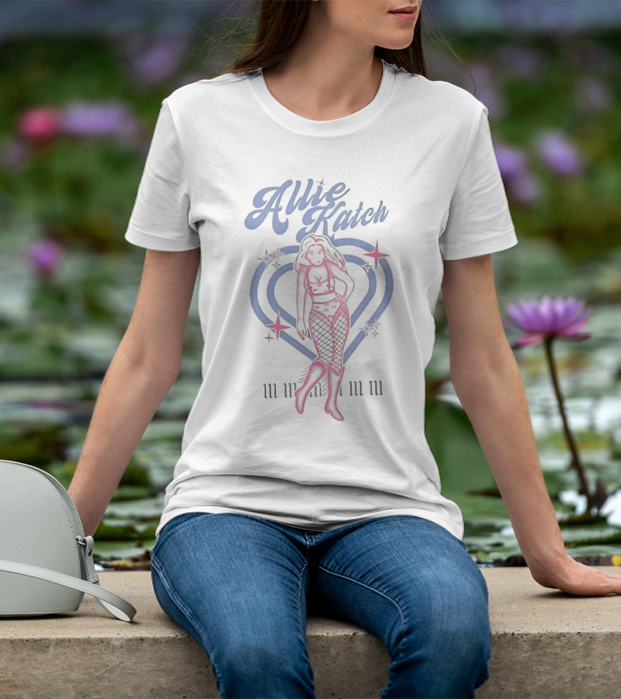 Allie Katch Wrestling Heart Silhouette With Star Accents T-Shirt