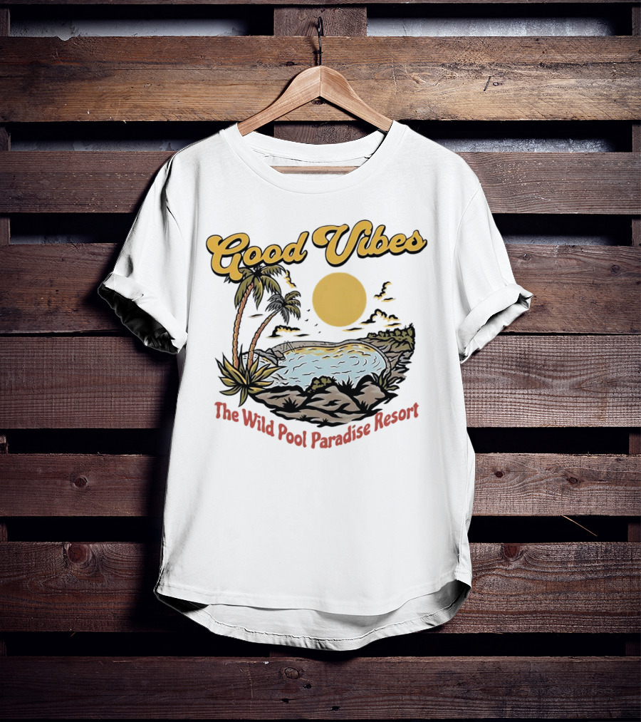 Good Vibes Tropical Sunset At The Wild Pool Paradise Resort T-Shirt