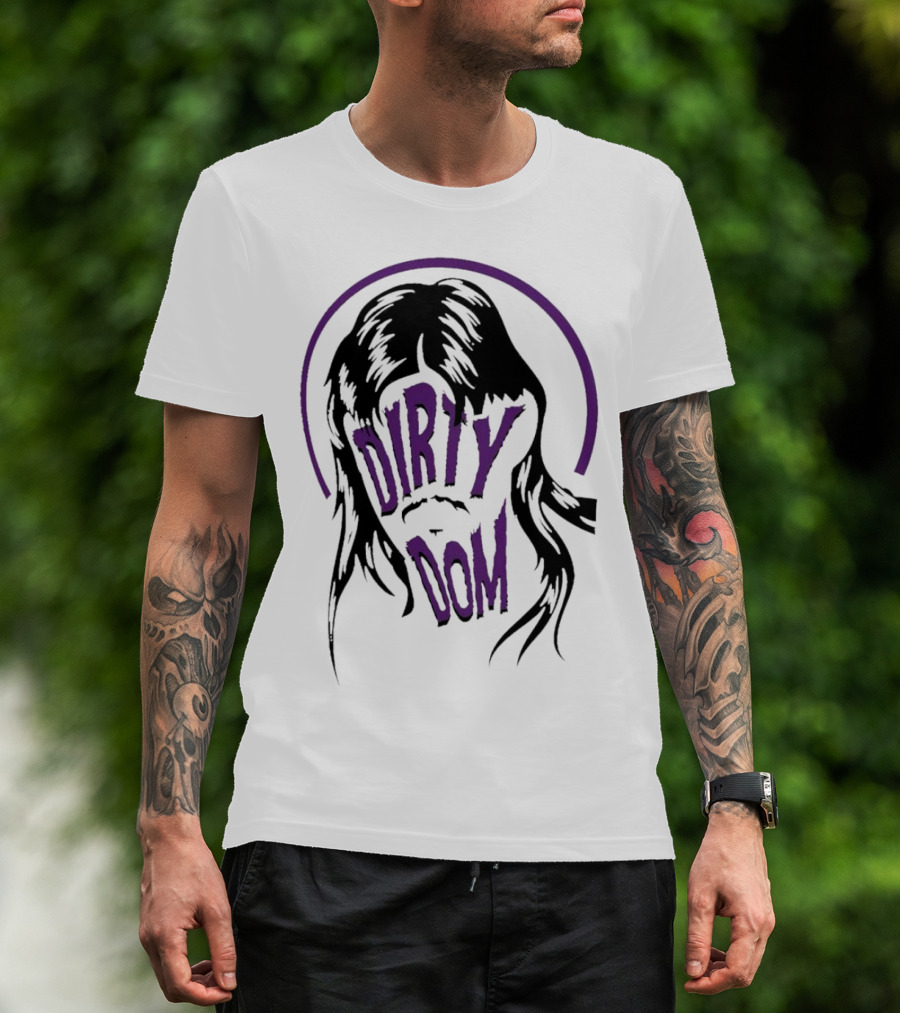 Dirty Dom Mullet Retro Style Black And Purple T-Shirt