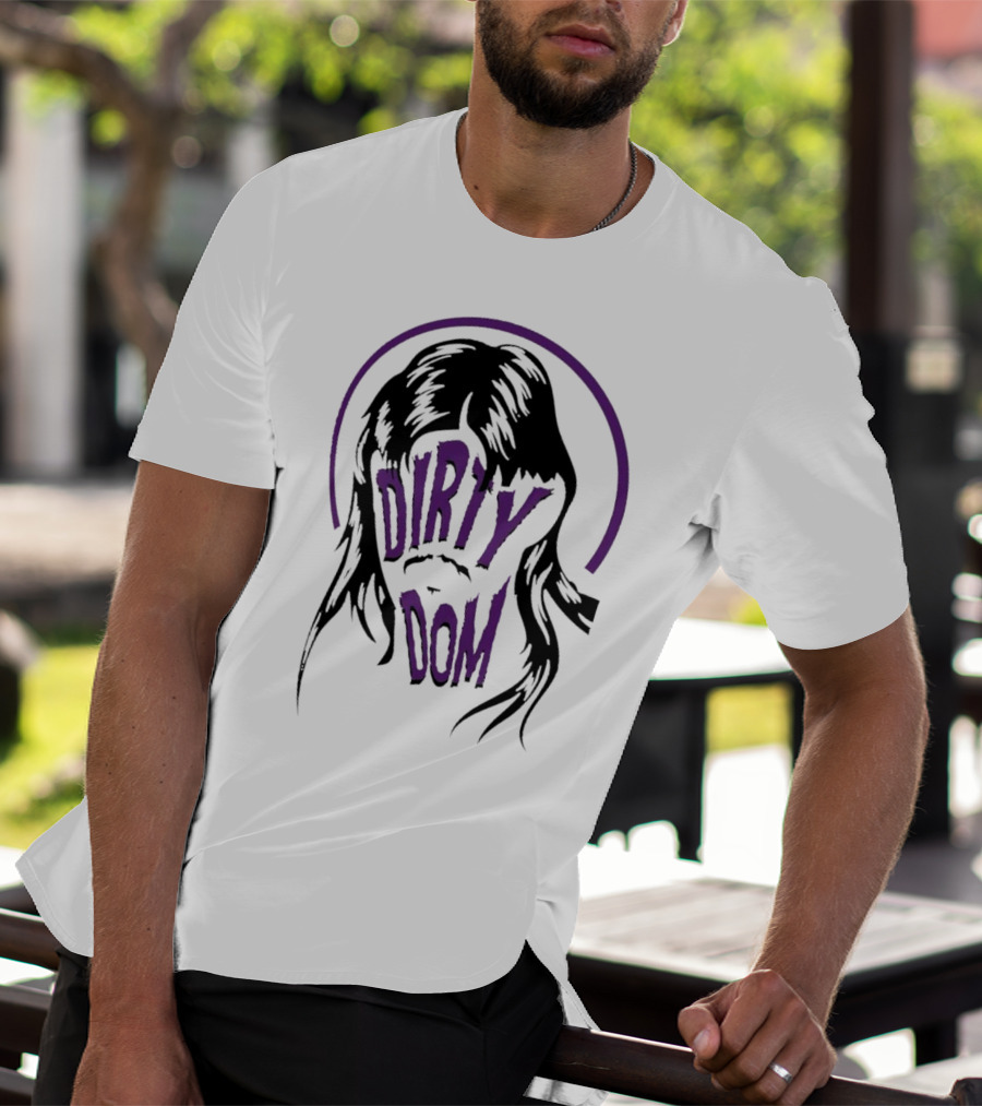 Dirty Dom Mullet Retro Style Black And Purple T-Shirt