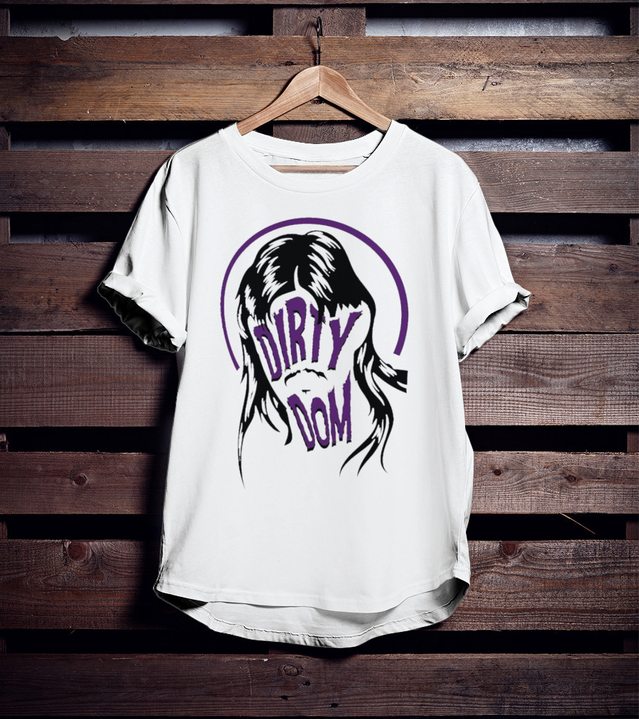 Dirty Dom Mullet Retro Style Black And Purple T-Shirt