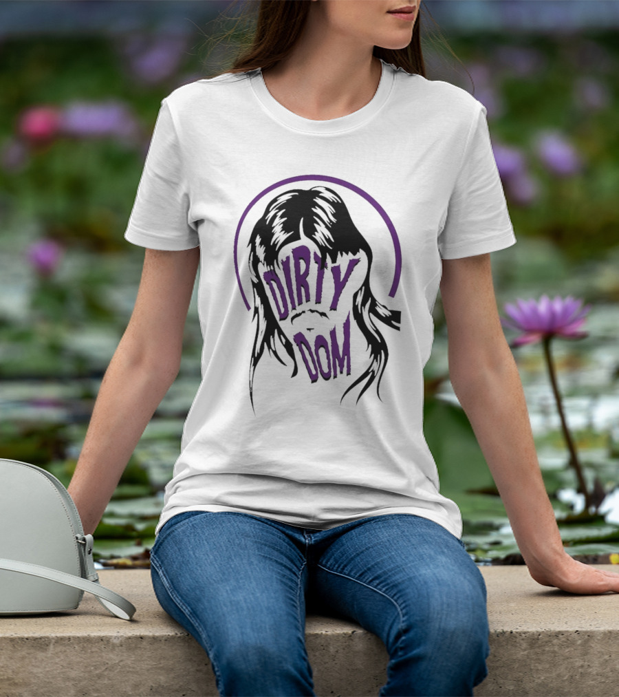 Dirty Dom Mullet Retro Style Black And Purple T-Shirt