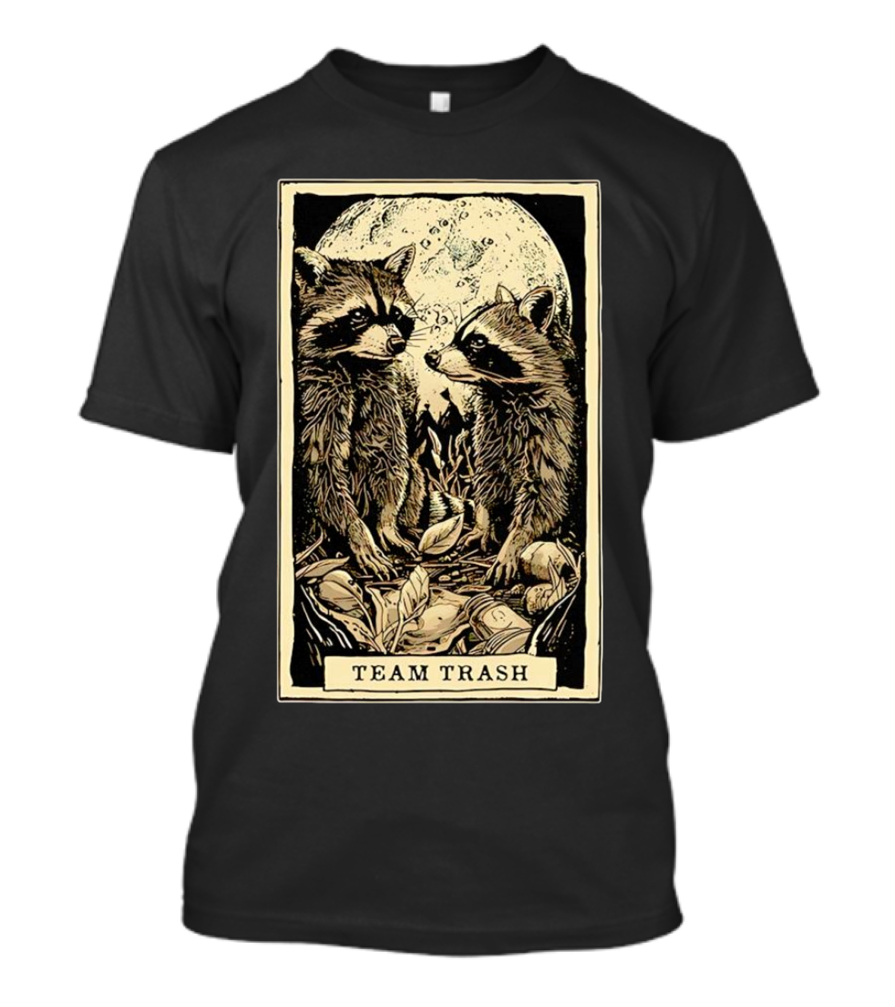 Raccoon Team Trash Tarot Card Moon T-Shirt