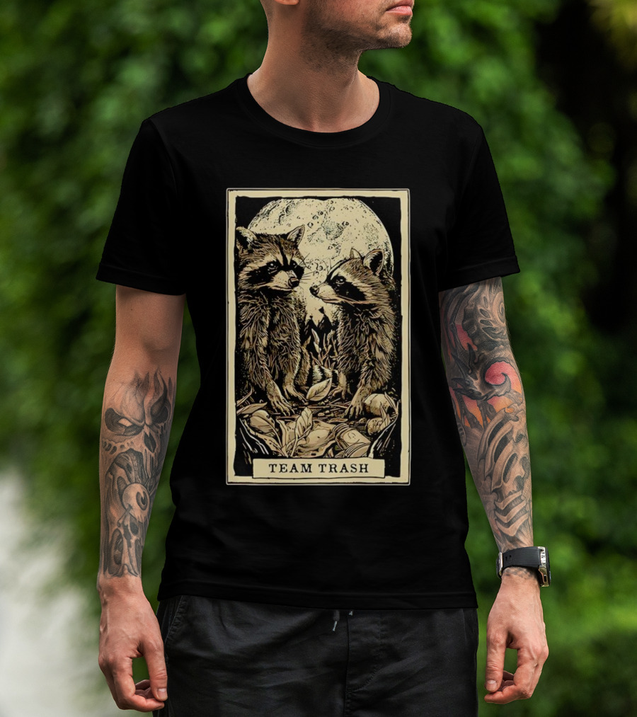 Raccoon Team Trash Tarot Card Moon T-Shirt