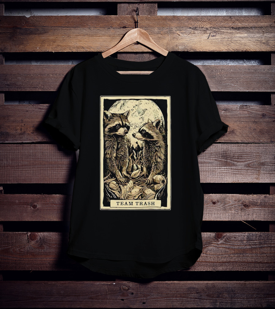Raccoon Team Trash Tarot Card Moon T-Shirt