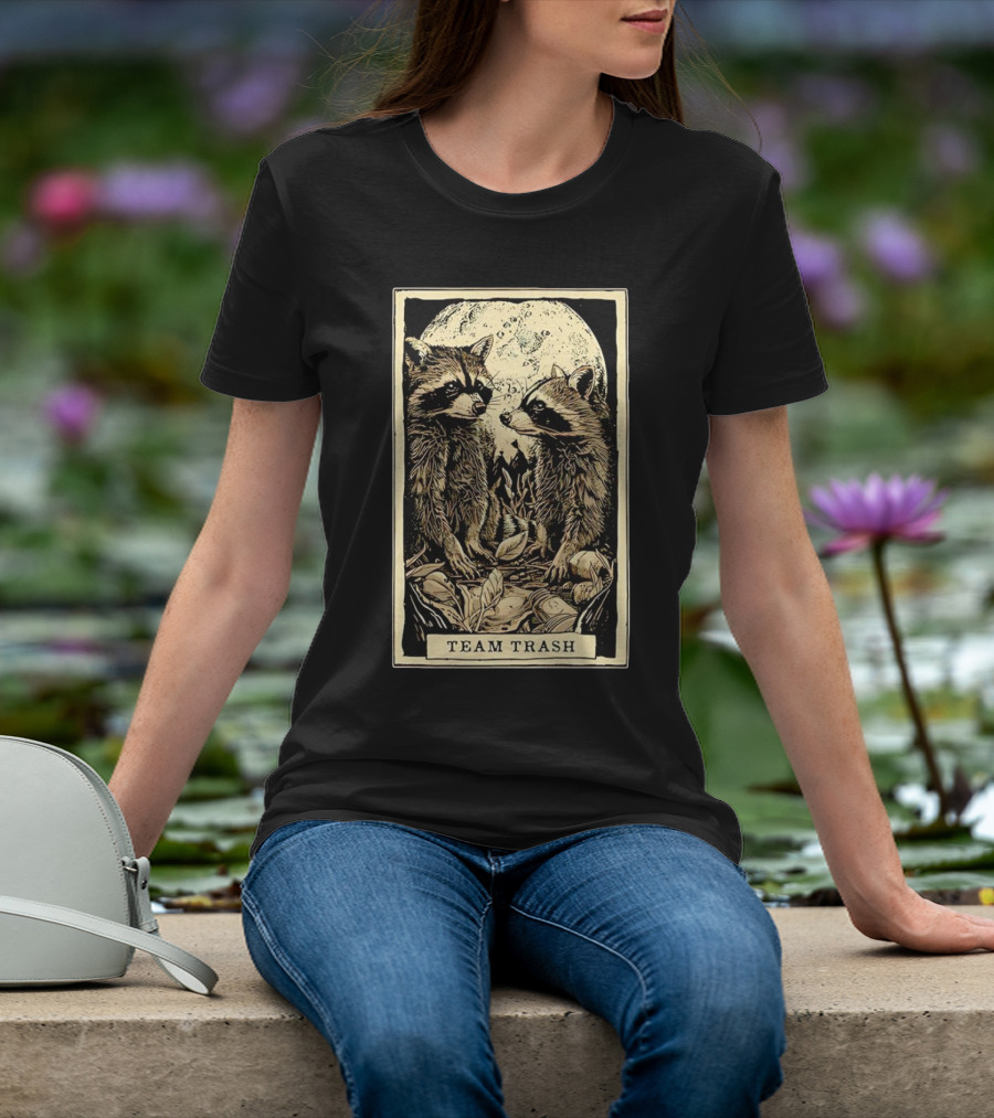 Raccoon Team Trash Tarot Card Moon T-Shirt