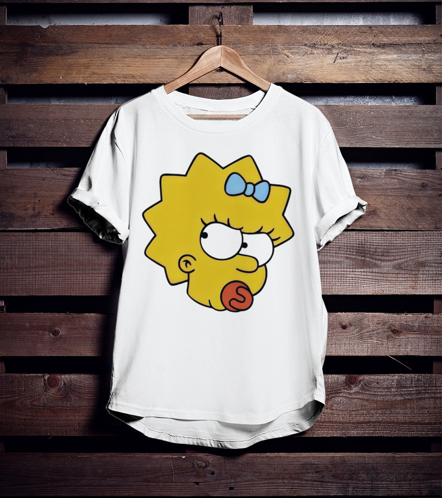 Manicita The Simpsons Maggie Angry Face With Pacifier And Bow T-Shirt