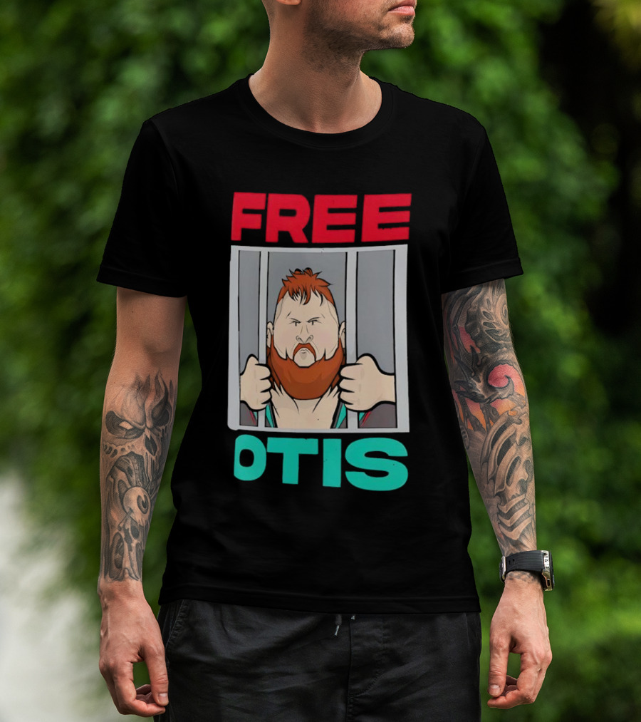 Free Otis Cartoon Nikola Bogojevic Wrestling T-Shirt