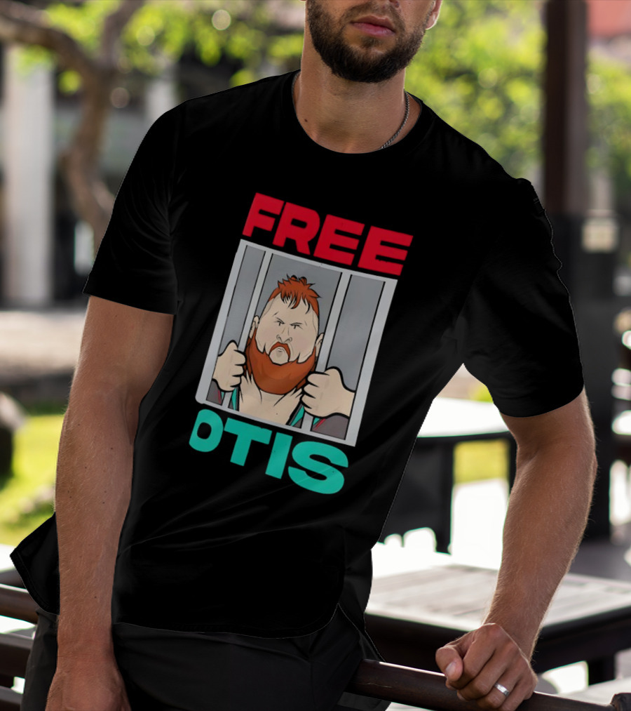 Free Otis Cartoon Nikola Bogojevic Wrestling T-Shirt