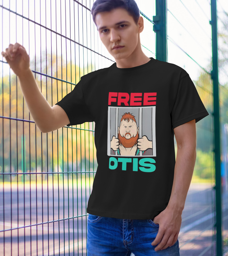 Free Otis Cartoon Nikola Bogojevic Wrestling T-Shirt