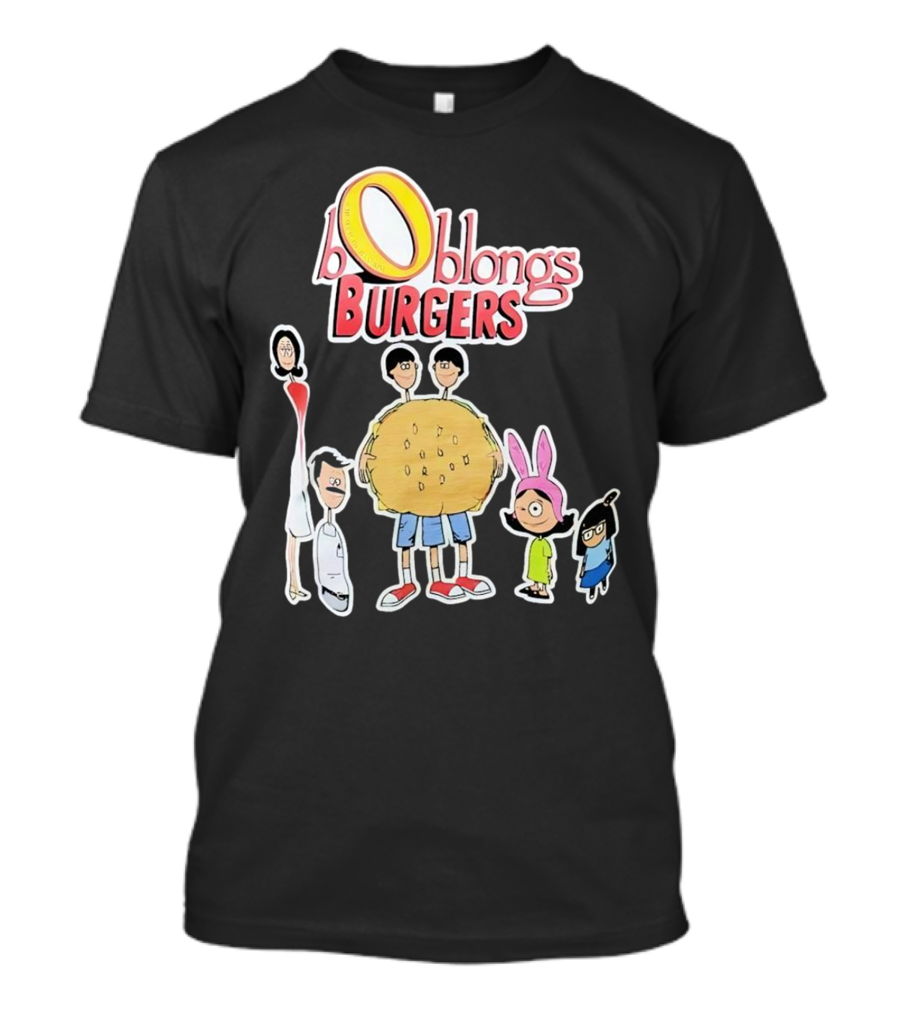 Boblongs Burgers Cartoon Characters Holding Burger T-Shirt