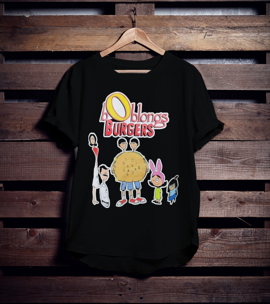 Boblongs Burgers Cartoon Characters Holding Burger T-Shirt