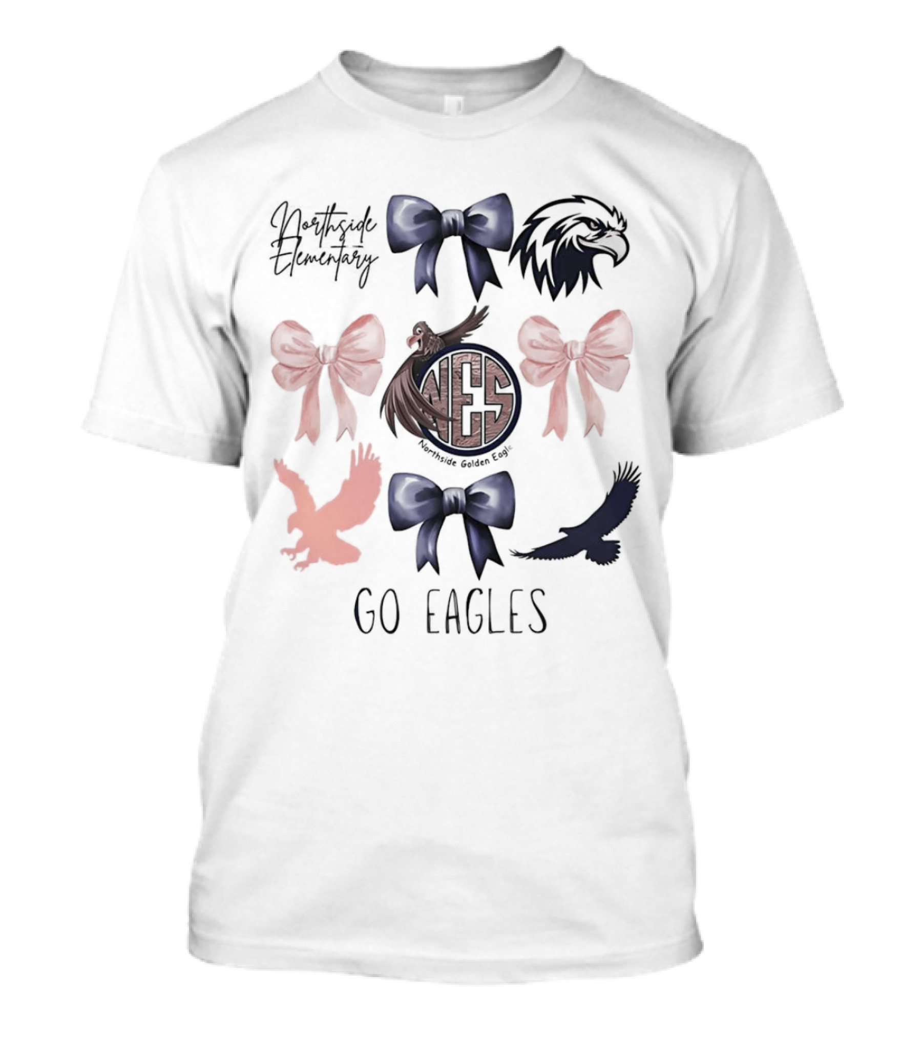 Northside Elementary Golden Eagles Bowtie Go Eagles T-Shirt