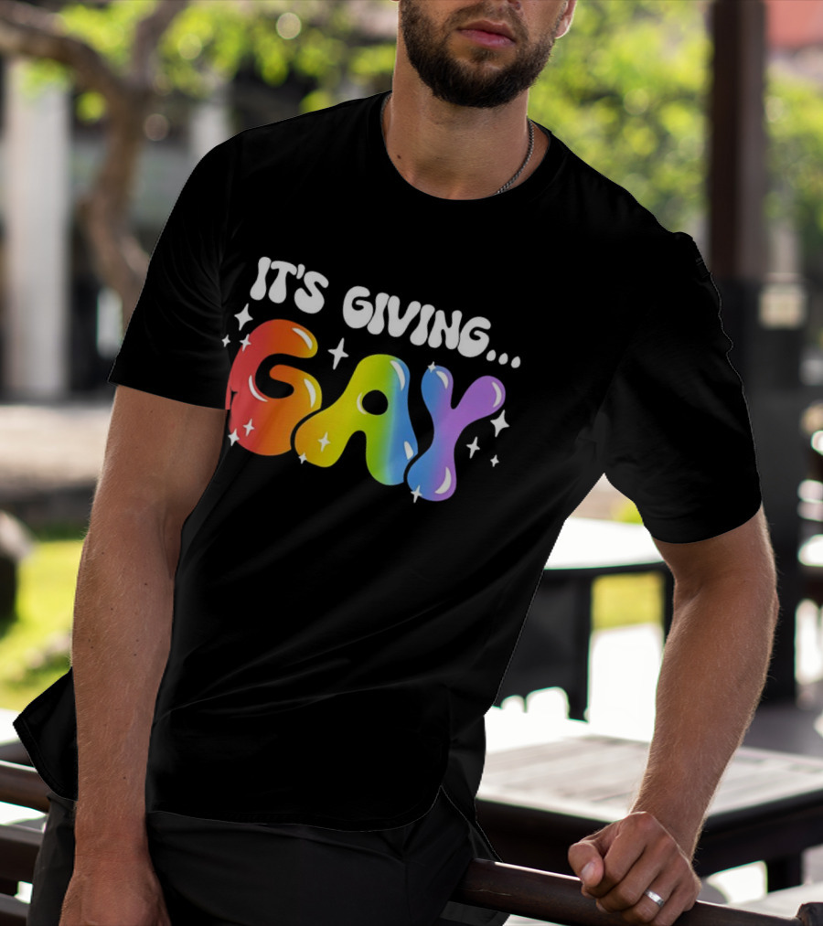 It's Giving Gay Pride Rainbow Sparkles T-Shirt