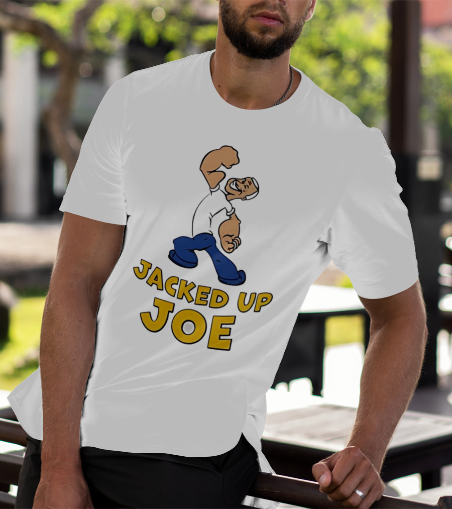 Jacked Up Joe Cartoon Flexing Character T-Shirt