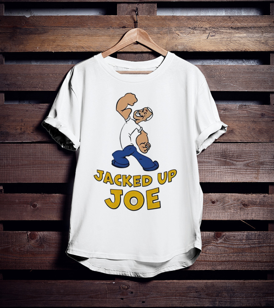 Jacked Up Joe Cartoon Flexing Character T-Shirt