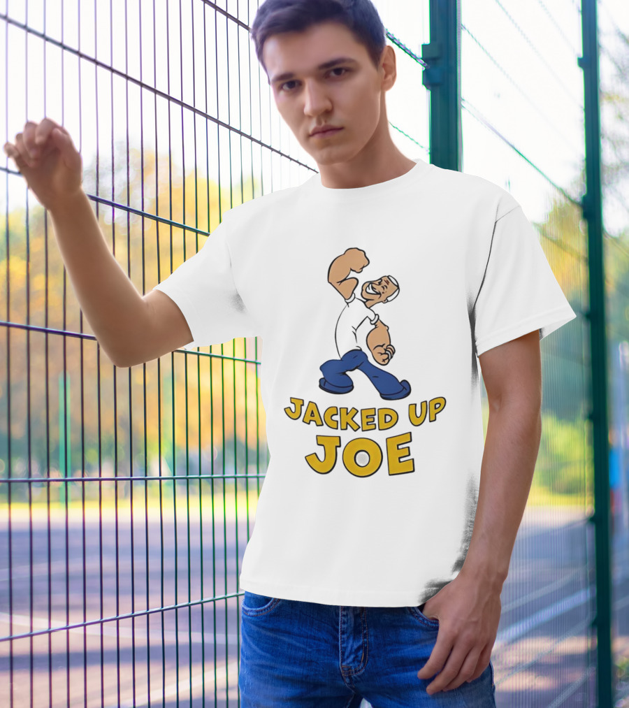 Jacked Up Joe Cartoon Flexing Character T-Shirt