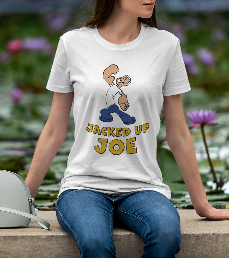 Jacked Up Joe Cartoon Flexing Character T-Shirt