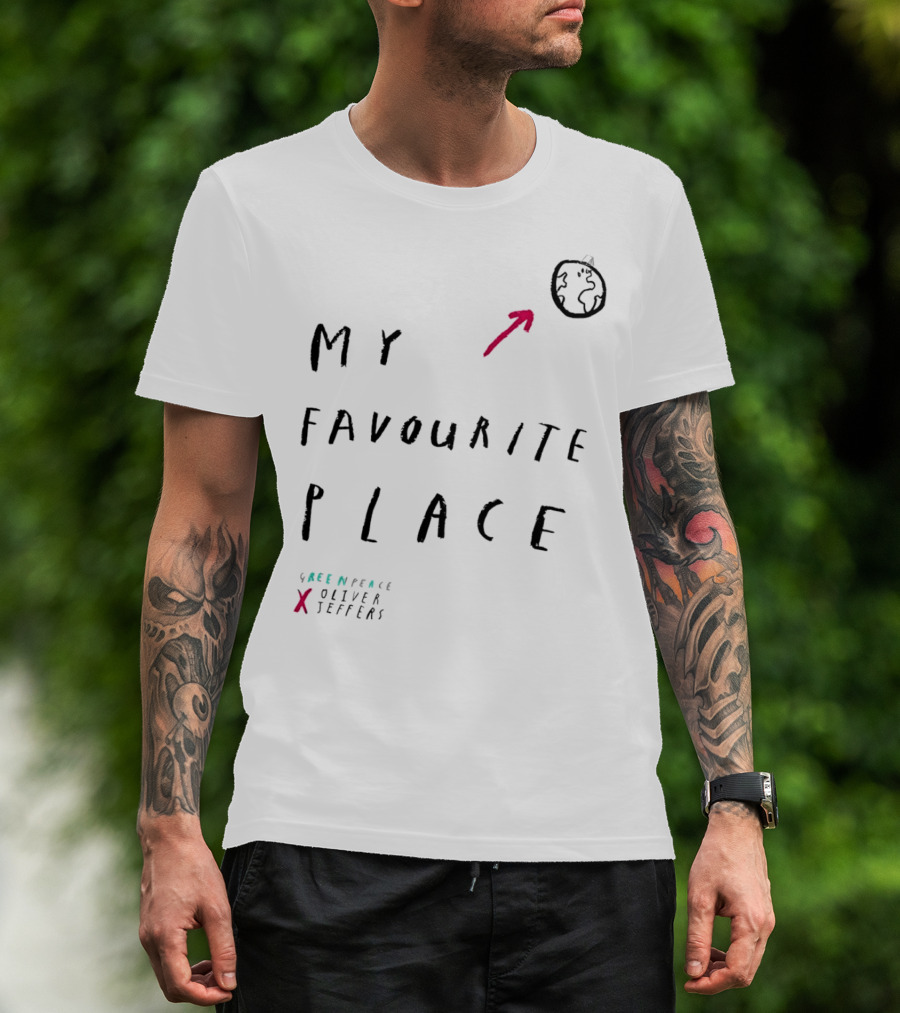 My Favourite Place Earth Greenpeace Oliver Jeffers T-Shirt
