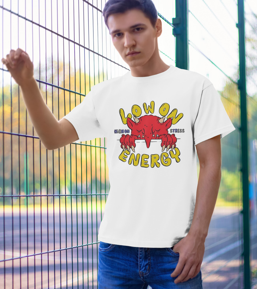 Low On Energy High On Stress Red Demon T-Shirt