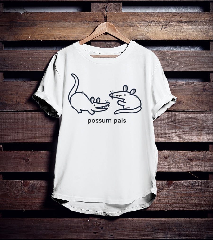 Opossum Pals Playful Cartoon Duo T-Shirt