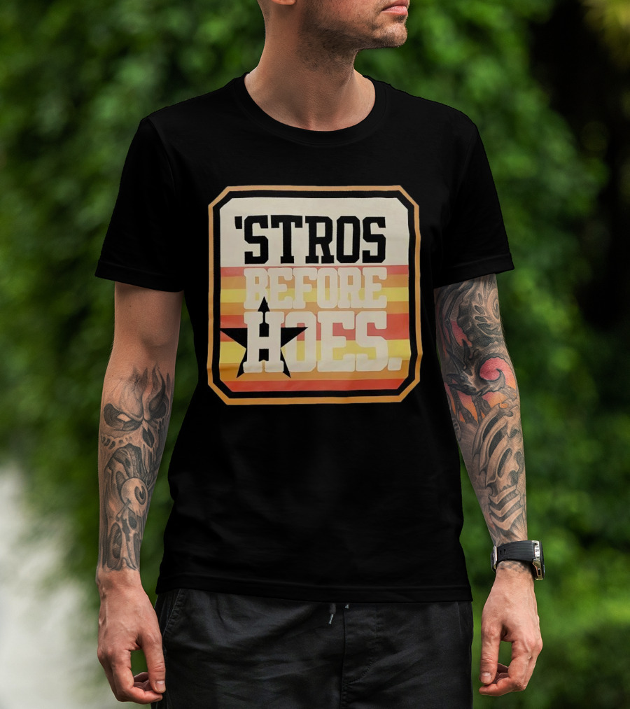'Stros Before Hoes Houston Astros Star Retro T-Shirt