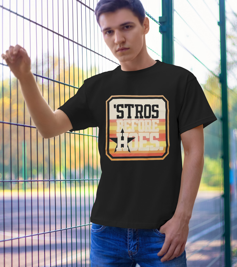 'Stros Before Hoes Houston Astros Star Retro T-Shirt