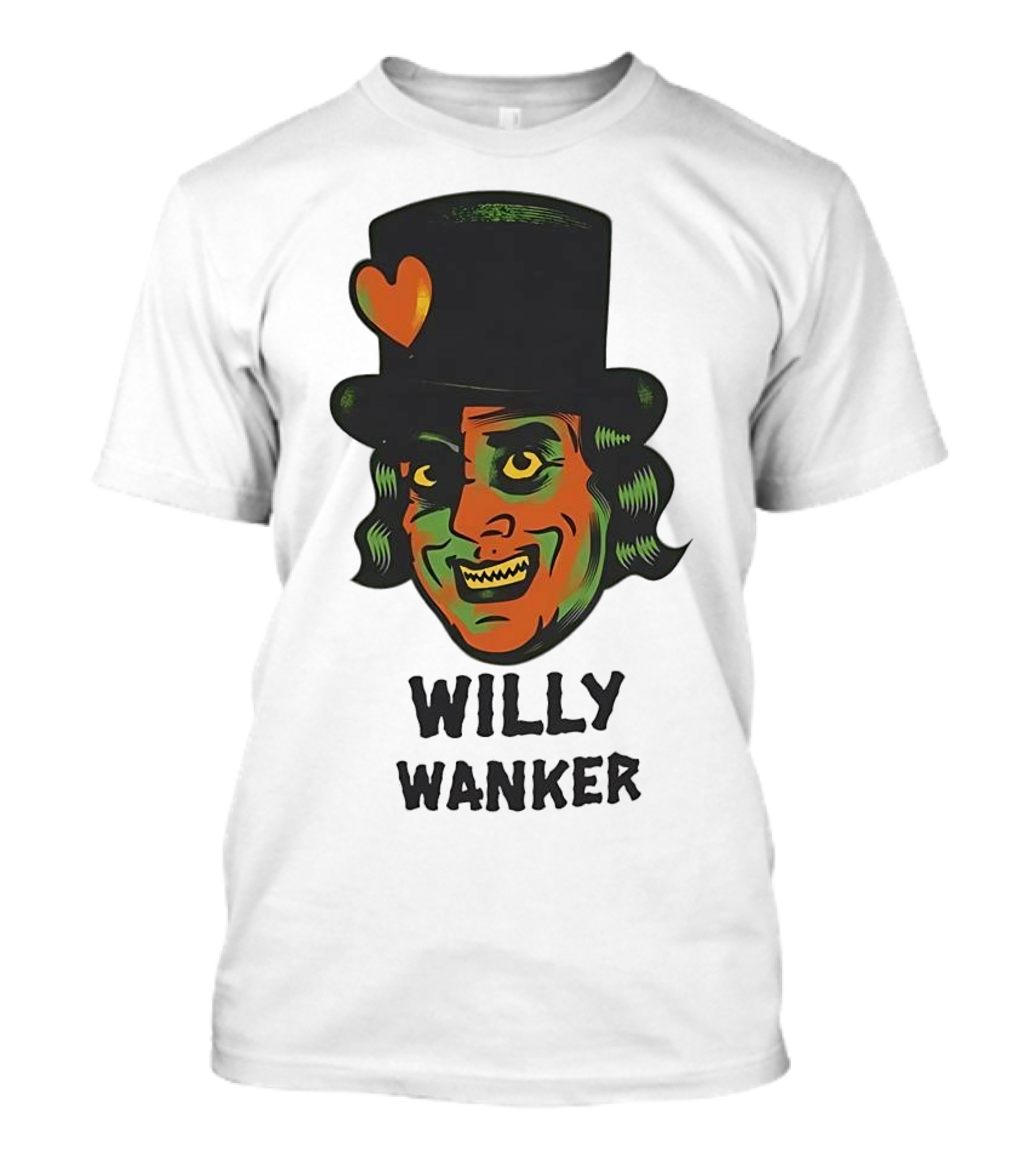 Willy Wanker Orange Heart Character T-Shirt