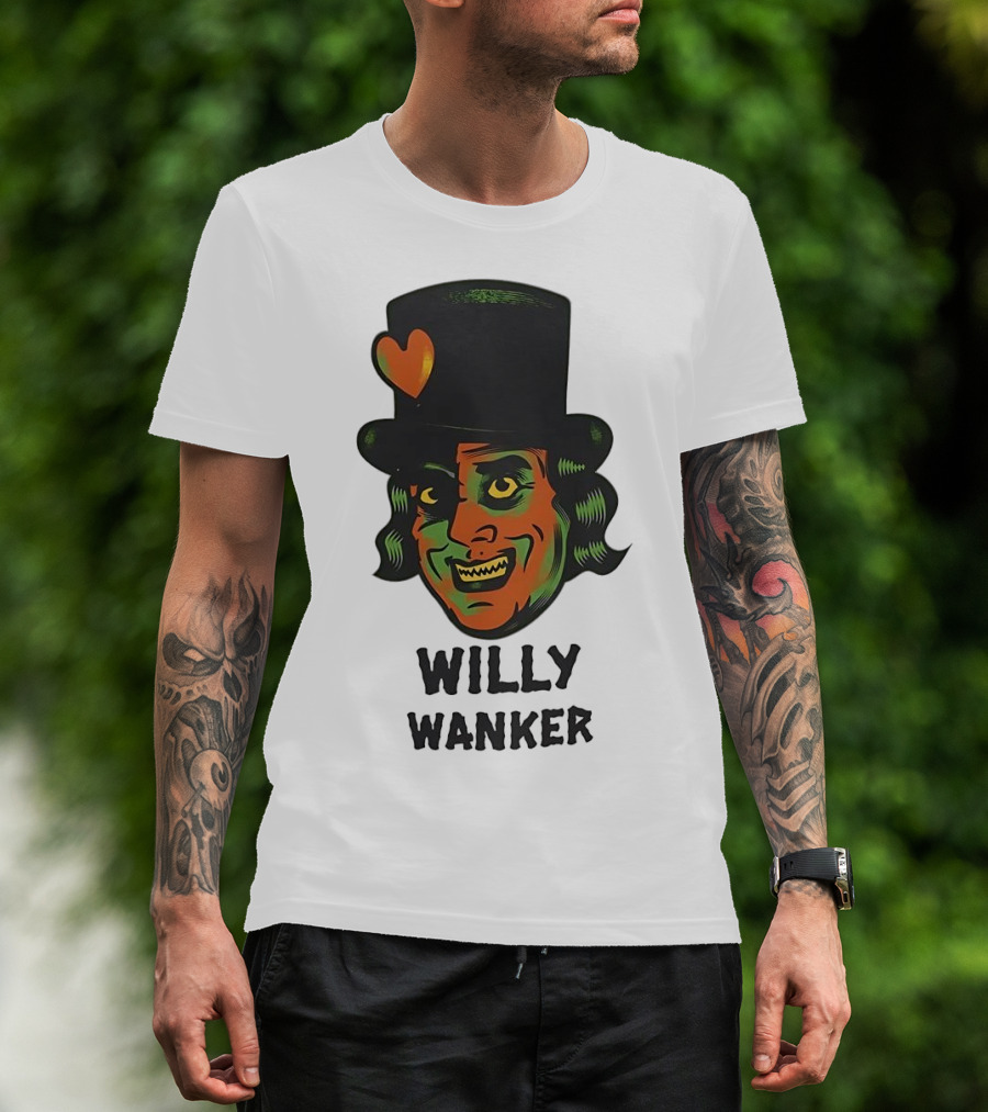 Willy Wanker Orange Heart Character T-Shirt