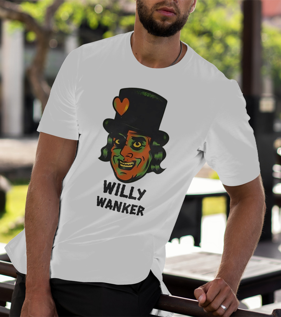 Willy Wanker Orange Heart Character T-Shirt